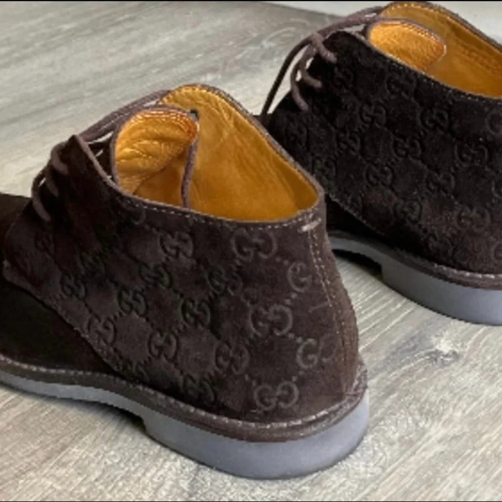 Vintage Gucci Men's Dark Brown Suede Boots - Picture 3 of 11